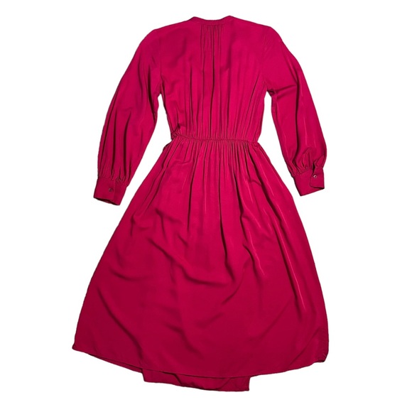 Uniqlo Red Long Sleeve Rayon Wrap Dress / Cover up Sz XXS - Picture 3 of 16